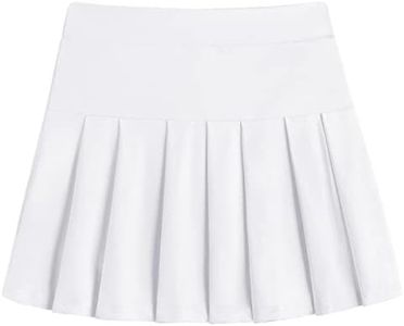 Arshiner Girls Tennis Skirts with Shorts Athletic Golf Skorts for School Running Workout (White, 10-11 Years)