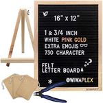 WIWAPLEX Black Felt Letter Board, W