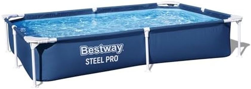 Bestway Steel Pro 2.21m x 1.50m x 0.43m Above Ground Pool – Sturdy Frame, Easy Setup Family Swimming Pool