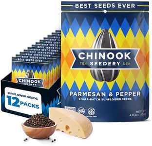 Chinook Seedery Roasted Jumbo Sunflower Seeds - Keto Snacks - Best For Snack Packs - Gluten Free, Non GMO Snack Food Gifts - 4 ounce (Pack of 12) - Parmesan & Pepper Flavor