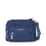 Baggallini Unisex's Triple Zip Travel Crossbody Bag, Pacific, One Size