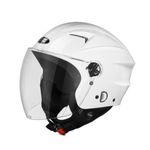 STUDDS RAY Super STUDDS RAY ISI Certified Open FACE Helmet for Men and Women with D - Ring Lock (White XL)