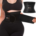 ellostar Women's Waist Trainer: Sweat Band for Belly Fat, Tummy Control, Back Support, Workout Shapewear, Weight Loss Aid, Black, X-Large