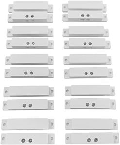 10 Sets Pack of Wired Surface Mounted Alarm Magnetic Contacts Door Window Reed Switch Sensor with Double Side Tape