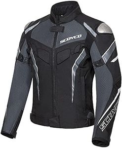 Scoyco Mesh Motorcycle Jacket Motorbike Riding CE Armored Wear-Resistant Jacket Breathable Protective Gear For Men 4-Season, Black, Medium