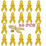 20Pack -Yellow Sarcoma Bone Cancer Awareness Ribbon Pins Childhood Cancer Endometriosis Microencephaly,Suicide prevention, Badge