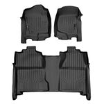 MAXLINER A0015/B0020 Floor Mats for Silverado/Sierra Crew Cab, 2007-2013 HD Models, 2007-2014 Complete Set, Black