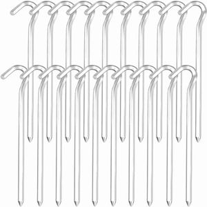 LINSOCLE 20 Pièces Sardines Camping, Piquet de Tente, Clous de Tente en Aluminium pour Le Camping en Plein Air la Jardinage La Randonnée (18 cm)