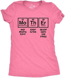 Womens Mother Periodic Table T Shirt Funny Novelty Graphic Mothers Day Tee Nerdy Funny Womens T Shirts Mother's Day T Shirt for Women Funny Science T Shirt Pink XXL