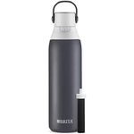 Brita Insulated Stainless Steel Filtering Water Bottle with Straw, BPA-Free Water bottle for Sports, Travel or Hiking, Great for gifting, Easy-carry loop, Leak-proof lid, 26 Oz, Carbon