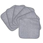 Polyte Premium Hypoallergenic Chemical Free Microfibre Makeup Remover and Facial Cleansing Cloth 6 Pack (20x20 cm, Gray)