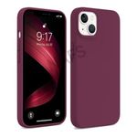 NAFS Silicon Case Compatible iPhone 13 | Camera Protect Microfiber Lining Cover | iPhone 13 case Cover (Winee Red)