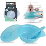 Travel Feeding Bowl 400ml and Spoon Set of 2 Pieces Blue | BPA Free Bowl with Spoon for Baby Led Weaning | First Stage Self Training Feeding Sets for Toddler Kids 12+ Months