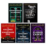 Sophie Hannah Hercule Poirot Series Collection 5 Books Set (The Mystery of Three Quarters, Closed Casket, The Monogram Murders, The Killings At Kingfisher Hill, Silent Night [Hardcover])