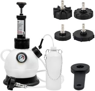 SMOTIVEPRO 2L Manual Brake Bleeder Kit with 4 Master Cylinder Adapters | One Person Brake Fluid Bleeding Tool, Compatible with GM, Ford, Honda, BMW and More for ABS & Clutch Systems