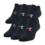 Under Armour Women's Essential 2.0 Lightweight No Show Socks, 6-Pairs , Black Assorted , Medium