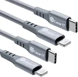 GEARit 2-Pack Lightning to USB-C Cable, 3ft [Mfi Certified] Nylon Braided Fast Charging Cable for iPhone 12/12 Pro/12 Pro Max/11/11 Pro/11 Pro Max/12 Mini/XR/XS Max/XS/X, iPad - Power Delivery, Silver