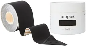 Nippies Black Breast Lift Tape - 2-inch Wide Adhesive Fashion Tape For Skin and Body, Invisible Under Clothing