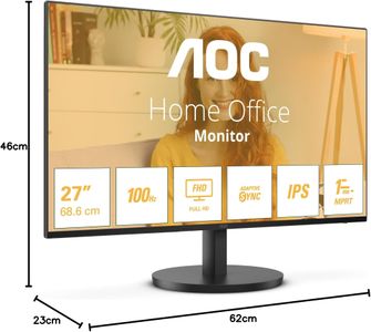 AOC 27" FHD IPS Monitor – 100Hz, 1ms, Frameless, Speakers, HDMI/DP