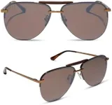 DIFF Tahoe Designer Oversized Aviator Sunglasses for Women UV400 Protection, Sequoia Tortoise + Brown Gold Flash