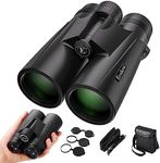 12x42 HD Binoculars for Adults, Super Bright High Power Binoculars with Large View, Clear Low Light Night Vision, BAK4, FMC Prisms, Waterproof Compact Binoculars for Bird Watching Hunting Stargazing