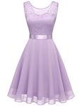 BeryLove Women's Short Floral Lace Bridesmaid Dress A-line Swing Party Dress BLP7005LavenderM