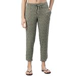 Enamor Women's Relaxed Fit Lounge Pants (E048_ArmyGreen Arrowhead AOP_XL)