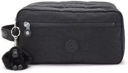 Kipling Women's Agot Toiletry Bag, Lightweight Travel Organizer, Nylon Cosmetics Kit, Black Noir, One Size