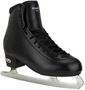 Riedell Skate - Topaz Ice Skate - Competitive Figure Ice Skates with Stainless Steel Eclipse Capri Blade | Black | Size 7