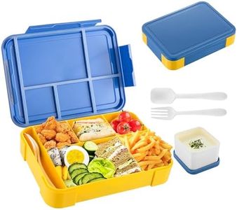 Bento Lunch Box for Kids & Adults, Lunch Containers, Leak Proof Lunch Box Containers Kit, BPA-Free, Lunchbox Containers with Tablewares (Blue)