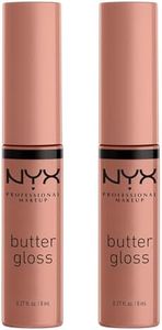 NYX Professional Makeup Butter Gloss, Non-Sticky Lip Gloss, Madeleine & Madeleine, Duo Pack