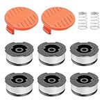 Alnicov Trimmer Line for Black + Decker AF-100 30 Feet/0.065 Inches Replacement Spool Autofeed Weed Eater String Trimmers(6 Replacement Spool+2 Trimmer Cap+2 Spring)