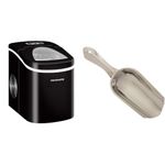 Frigidaire, 26 Lbs Portable Compact Icemaker, Ice Making Machine, Black & Winco is-4 Ice Cream Scoop, 4-Ounce, Stainless Steel