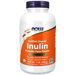 Now Foods, Certified Organic Inulin (Organic Inulin) from Blue Agave, Dietary Fibre, 454g Vegan Powder, Soy Free, Gluten Free, Non-GMO, Vegetarian