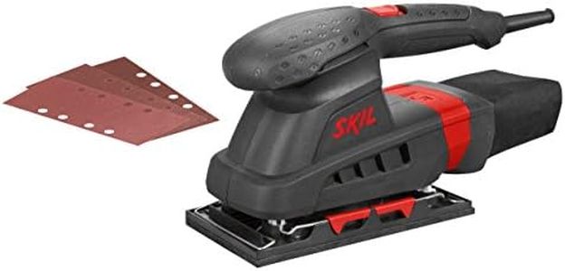 Skil 7347AA Ponceuse Vibrante (160W, 92 x 185 mm, Sac à Poussière, Raccord pour Aspirateur, 3 pcs Set de Feuille abrasive)