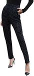 SweatyRocks Women's Casual Skinny Leggings Stretchy High Waisted Work Pants Pockets Polka Dots XL