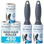 Lint Rollers for Pet Hair Extra Sticky - Includes 450 Sheets/5 Lint Roller Refills with 2 Durable Handles - Pet Hair Roller for Clothes - Lint Remover for Clothes, Furniture, Carpet by Fox Trot