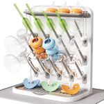 Lifewit Large Baby Bottle Drying Rack with Drain Mat & 15 Hooks, Newborn Essentials Must Haves, Bottle Storage Organizer for Countertop, Cabinet, Rack Dryer Holder for Pacifiers, Pump Parts