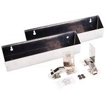 Hardware Resources Tip Out Tray for Sink with Hinges - 2 Tip-Out Trays with 4 Adjustable-Angle, Self-Closing Hinge Set - Sponge Holder, Kitchen Storage Organization Accessories - 3" (H) x 14" (W) x 1-9/16" (D) - Stainless Steel