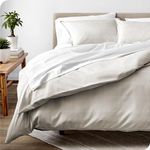 Bare Home Duvet Cover Set Queen Size - Premium 1800 Super Soft Duvet Covers Collection - Lightweight, Duvet Cover - Soft Textured Bedding Duvet Cover (Queen, Modern Plaid - Stone/White)