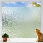 Coavas Window Privacy Film Frosted Glass Window Film Decorative Static Window Cling Sun Blocking Heat Control Removable Home Window Tint Film Privacy for House Bathroom Door (17.5 x 78.7 Inches)