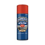 Hammerite Spray Paint for Metal. Direct to Rust Exterior Red Metal Paint, Smooth Finish. Corrosion Resistant Red Gloss Paint and Rust Remover, 8 Year Protection - 400ml Aerosol 0.5 SqM Coverage​