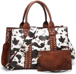 Dasein Purses Handbags for Women Tote Bags Wallet Set Top Handle Satchel Shoulder Bags Hobo Bag 3pcs (A1 Cow Print)