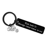 Ride Safe Keyring Biker Gifts Ride Safe Always Come Home to Me Keyring for Boyfriend Husband Fathers Day Valentines Day Gifts Christmas Birthday Gifts Motorcycle Keyring Gifts for Men Dad Son