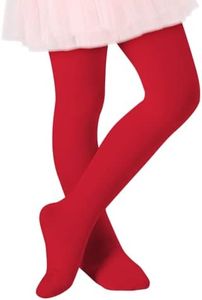 Century Star Girls Red tights for Toddler 9-14 Years-Super Soft Footed Ballet Dance Tights for Kids