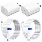 iPhone Fast Charger [Apple MFi Certified] 2 Pack 20W USB C Wall Charger Block with 10FT USB C to Lightning Cable, PD Type C Charger Compatible with iPhone 14/13/12/11 Pro Max/XS/XR, iPad and AirPods