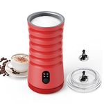 Milk Frother, Automatic Milk Frother Machine 4 in 1 Functions Milk Frother Machine for Coffee, Hot Chocolates, Latte, Cappuccino, Silent Operation