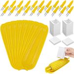 Aodaer 8 Pieces Plastic Corn Trays Corn Cob Holders and Dish Set with 2 Corn Butter Spreaders Corn on the Cob Skewers Service Tray Corn Dish Corn Holders BBQ Tools Cob Dinnerware Set