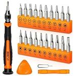 JOREST 24Pcs Precision Screwdriver Set, Tool Kit with Torx T1 T2 T3 T5 T6 T8 T9 T15, Triwing Y00, Star P2/P5, Phillips PH00, -1.5/2.0, etc, for PS4, Switch, Ring Doorbell, Xbox, Laptop, Glasses, Watch