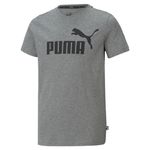 PUMA Boy's Ess Logo Tee B Tee, Medium Gray Heather, 13-14 Years